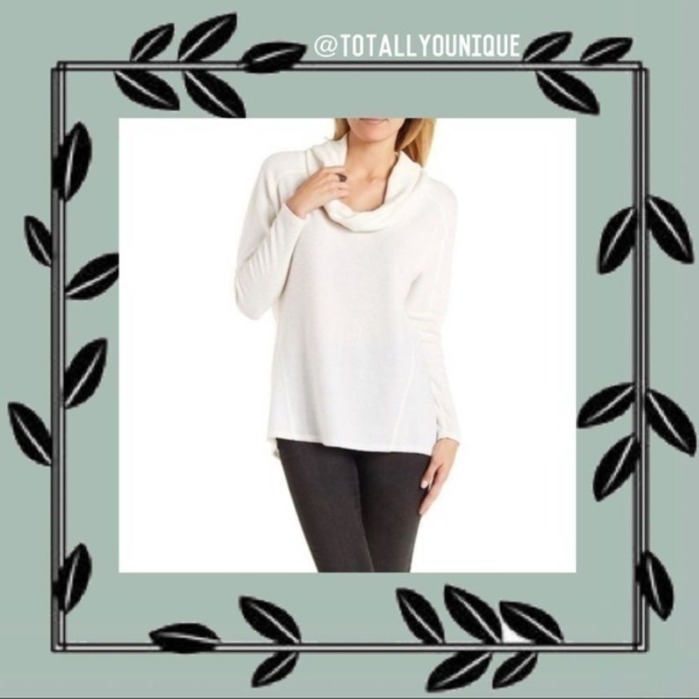 Charlotte Russe Cowl Neck Sweater White